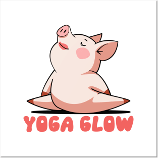 Zen Piggy - Yoga Glow Posters and Art